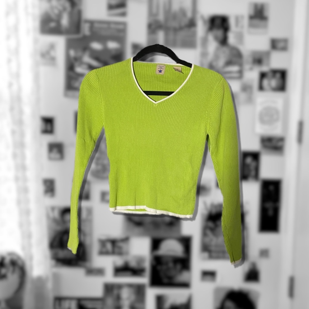VINTAGE AMERICAN EAGLE- Green V-neck Sweater💚